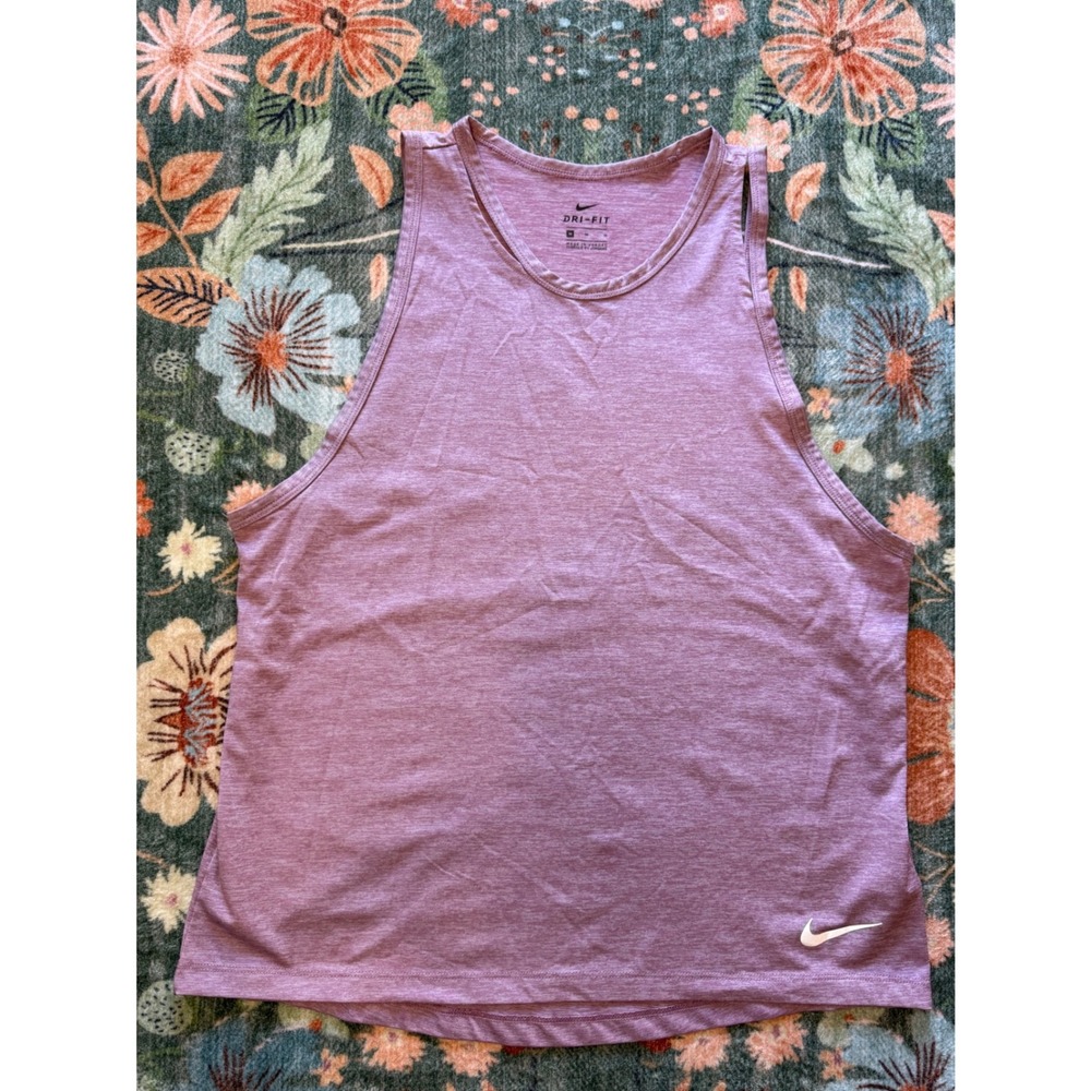 Nike Dri-FIT Womens Space Dye Tank Top Purple Heather AJ8143-515 Medium